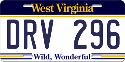 WV license plate DRV296