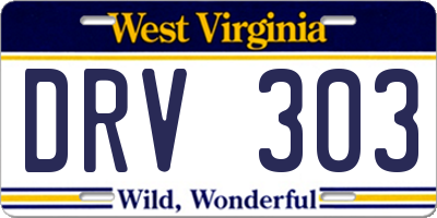 WV license plate DRV303