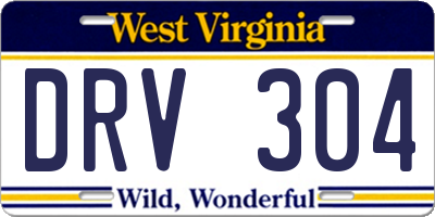 WV license plate DRV304