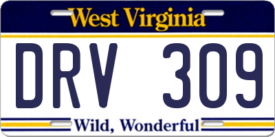 WV license plate DRV309