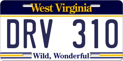 WV license plate DRV310