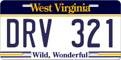 WV license plate DRV321