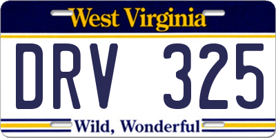 WV license plate DRV325