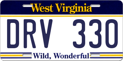 WV license plate DRV330