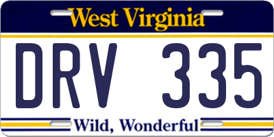 WV license plate DRV335