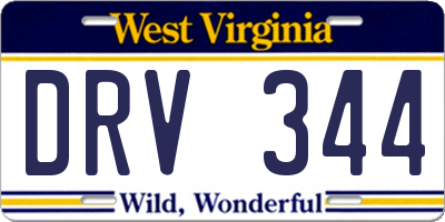 WV license plate DRV344