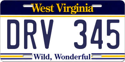 WV license plate DRV345