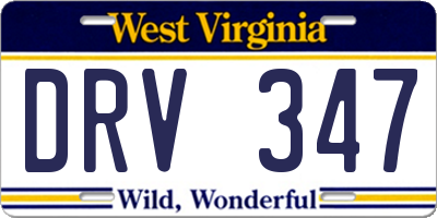 WV license plate DRV347