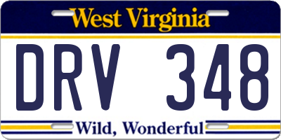WV license plate DRV348