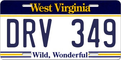 WV license plate DRV349