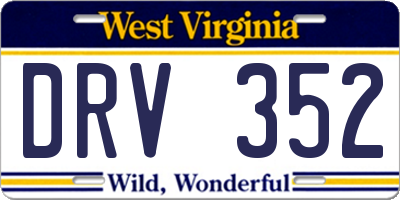 WV license plate DRV352