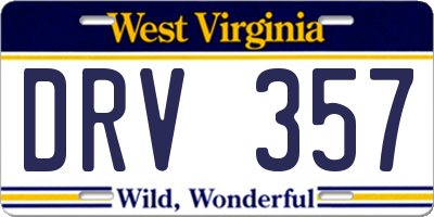 WV license plate DRV357