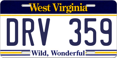 WV license plate DRV359