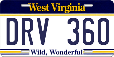 WV license plate DRV360
