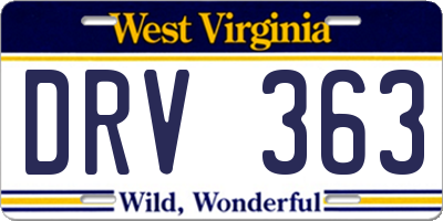 WV license plate DRV363