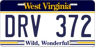 WV license plate DRV372