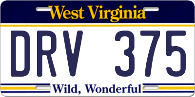 WV license plate DRV375