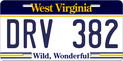 WV license plate DRV382