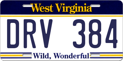 WV license plate DRV384