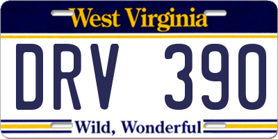 WV license plate DRV390