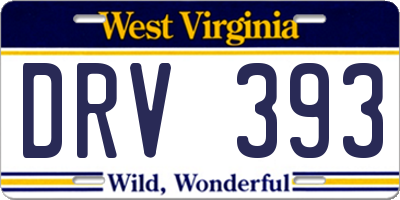 WV license plate DRV393