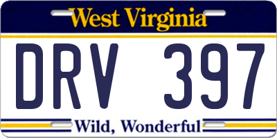 WV license plate DRV397