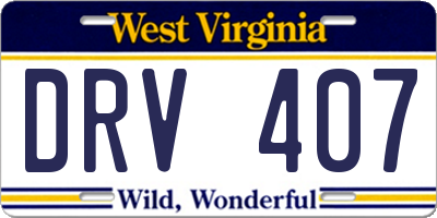 WV license plate DRV407