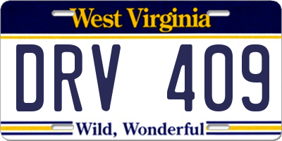 WV license plate DRV409