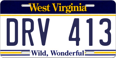 WV license plate DRV413