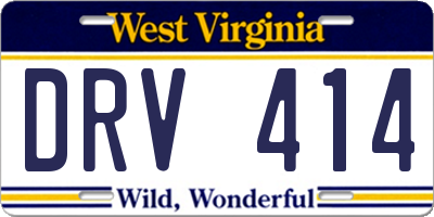 WV license plate DRV414