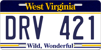 WV license plate DRV421
