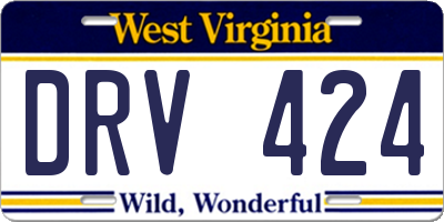 WV license plate DRV424