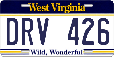 WV license plate DRV426