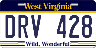 WV license plate DRV428