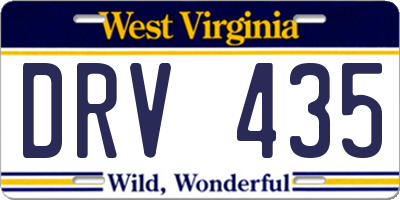 WV license plate DRV435
