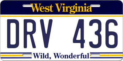 WV license plate DRV436