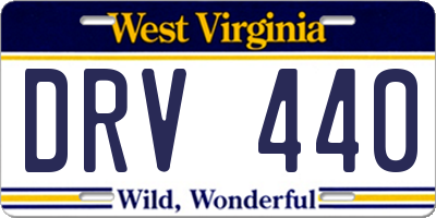 WV license plate DRV440