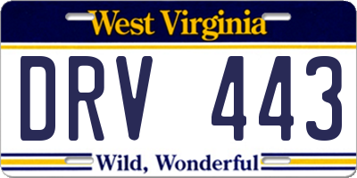 WV license plate DRV443