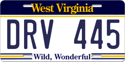 WV license plate DRV445