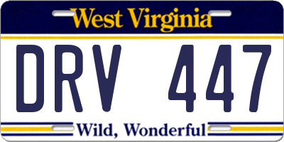 WV license plate DRV447