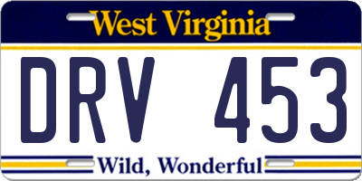 WV license plate DRV453