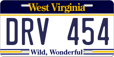 WV license plate DRV454