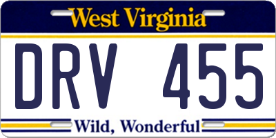 WV license plate DRV455