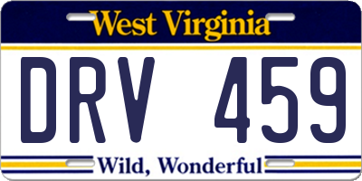 WV license plate DRV459