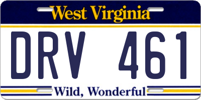 WV license plate DRV461