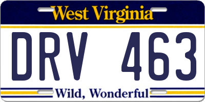 WV license plate DRV463