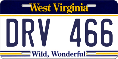 WV license plate DRV466