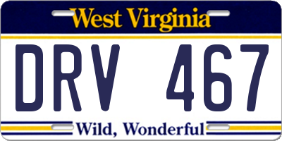 WV license plate DRV467