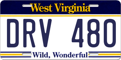 WV license plate DRV480
