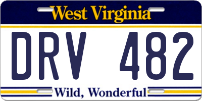 WV license plate DRV482